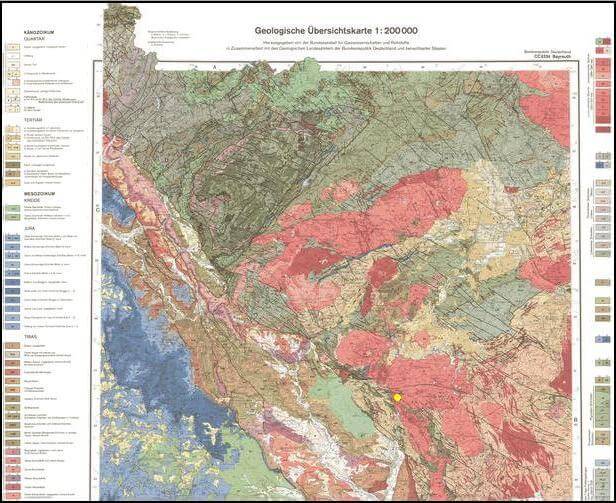 Burgfelsen Neuhaus, Windischeschenbach, Position in Geol. Karte 1:200000; https://www.durreck.de/wp/burgfelsen-neuhaus